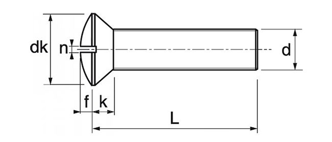 dimensions vis tête bombee Inox A2 6X30