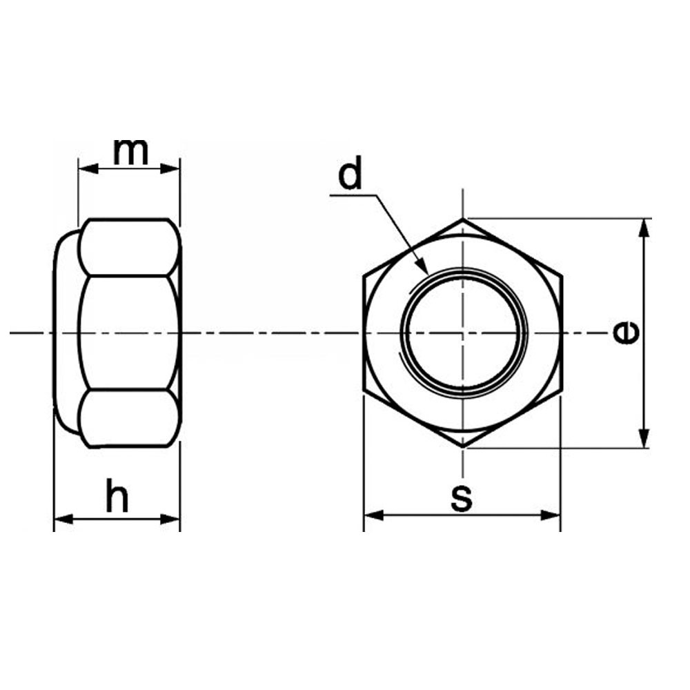 20 écrous freins M4 à tête hexagonale INOX A2 DIN 985 - Fixtout