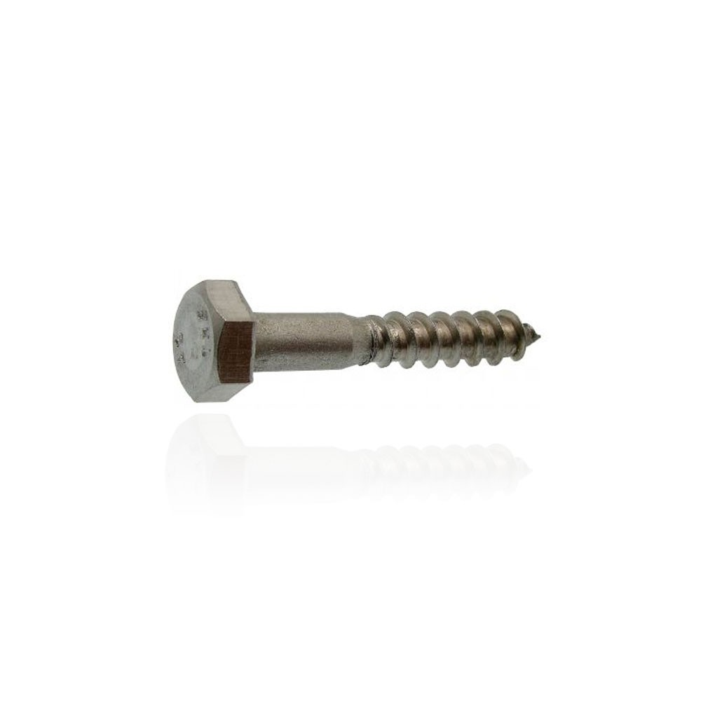 TIREFOND TETE HEXAGONALE Ø 10 x 80 MM INOX A4 