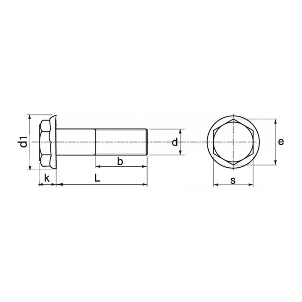 Vis tête hexagonale à embase - DIN 6921 - M 10 x 30 - Inox A2