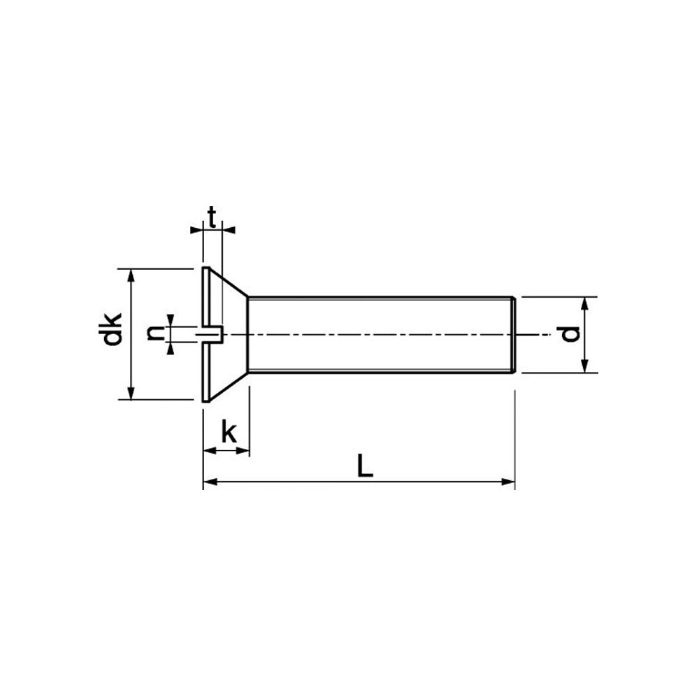 M2,5x5 : Vis plastique tête fraisée fendue diam. M2,5 longueur L:5 mm - Vis  M2,5 tête fraisée fendue - Ajile