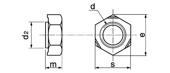 Ecrou à souder Ø M6 mm hexagonal en inox A2