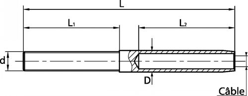 schema embout fileté à sertir petit modèle pas à droite